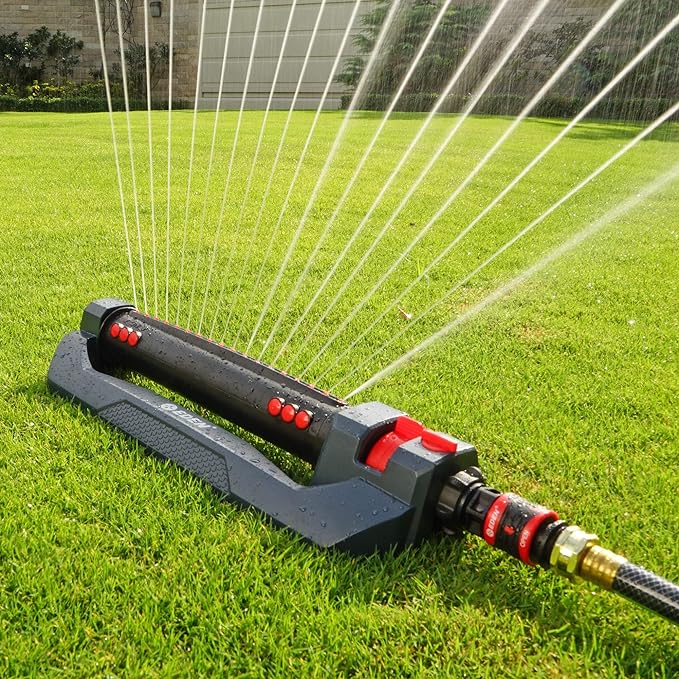 Eden 96212 Turbo Oscillating Sprinkler | Covers Up to 4,400 sq. ft.,18 Precision Nozzles,Adjustable Range,Flow Control,Triple Nozzle Width Switches,Turbo Drive Motor,Quick Connect Bundle,(Pack of 12)