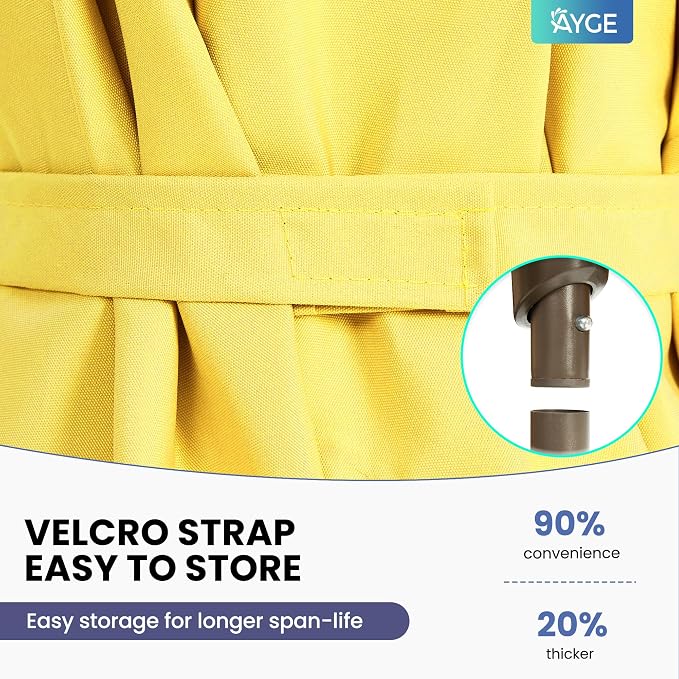 Ayge 8x10FT Large Rectangular Patio Umbrella Outdoor Table Umbrella w/Crank Rectangle Market Umbrella UV Protection for Garden, Deck,Lawn,Yard & Pool,Yellow