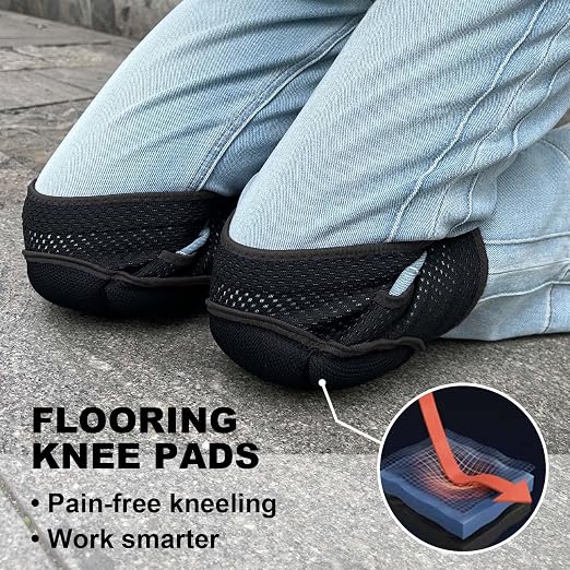 Knee Pads for Men Women Work, Gardening Kneeling Pad for Cleaning Floors, Cushion Kneepads for Flooring Crawling Painting Weeding, Concrete Kneepads for Adult and Elderly, Black M (1 pair)