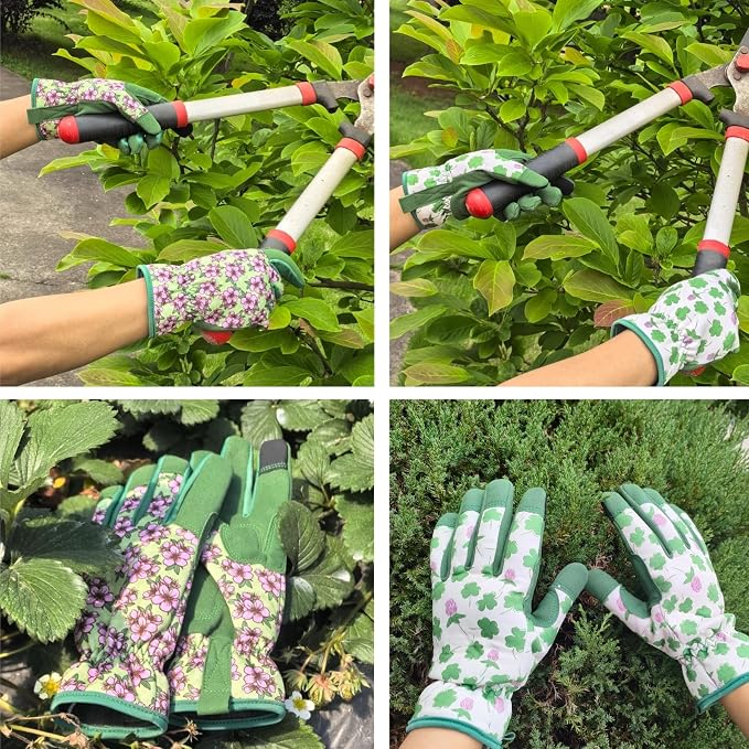 Gardening Gloves,Women Yard Work Garden Glove,Gifts | Thorn Proof,Puncture Resistant,Touchscreen,Gift,Leather,Spandex
