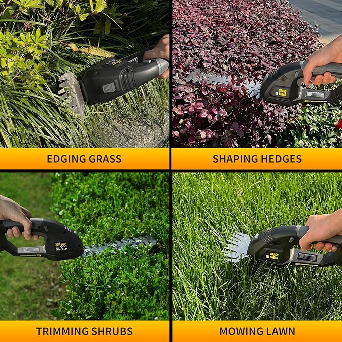 Cordless Hedge Trimmer Compatible with Dewalt 20V Battery, 2 in 1 Handheld Electric Trimmer Grass Shear, Bush Trimmer for Yard & Garden, Lawn Care(Tool Only)