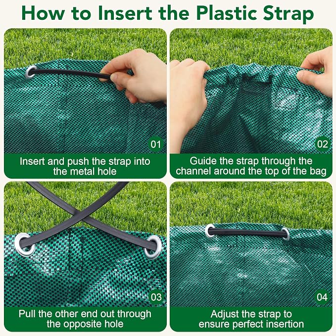 Dntorx 53 Gallons Reusable Yard Waste Bags, 2 Packs Lawn and Leaf Bags With Reinforced Handles, Collapsible Garden bag For Leaves,Grass,Storm Debris,Construction Waste, Standable&Foldable