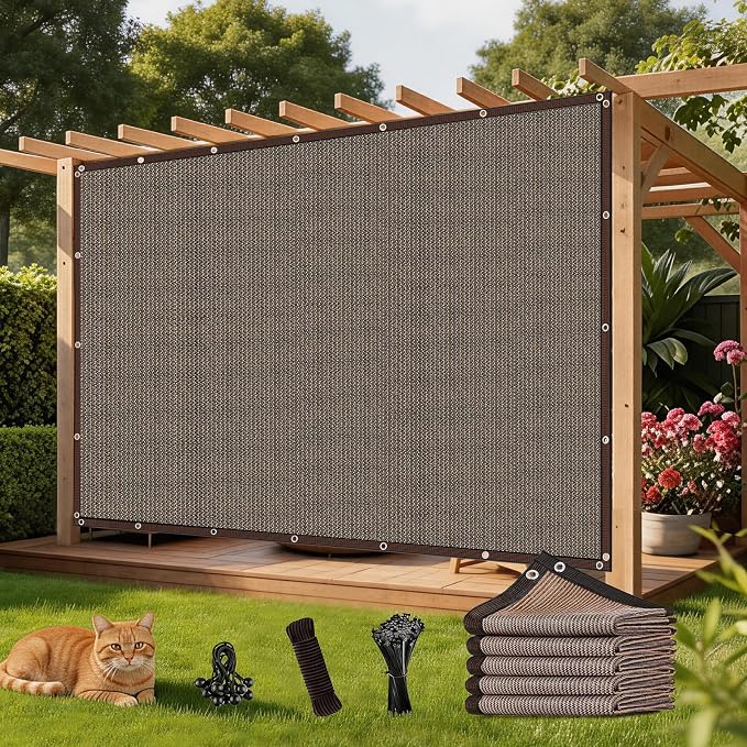 Shade Cloth for Garden ，Greenhouse Plants Fence Privacy Screen s Outdoor Patio Balcony Awning mesh tarp pergola Cover Screen Porch Backyard Apartments Retractable 8FT*10FT