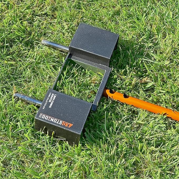 Manual Lawn Coring Aerator Tool Pulling Plugs Collect Box Compacted Soil Improve Garden Yard Loosening Grass Aeration, 4 Replaceable Tines
