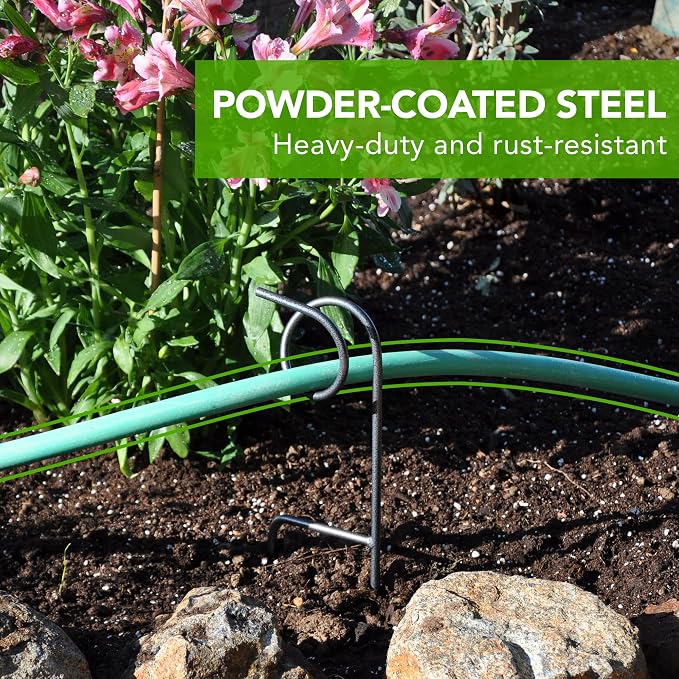 Yard Butler Plant-Saving Hose Guide 3-Pack, IHG-18X3 - Garden Hose Routing Tool for Saving Plants - Prevents Twisting & Drag - Easy Install - Power-Coated Steel - Rust-Resistant