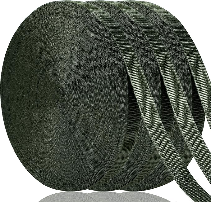 Shappy Tree Tie Strap Garden Webbing Strap Garden Plant Supports Tree Tie Staking and Guying for Outdoor Use, Plant Supports, Grafting, Straightening Supplies(Dark Green,443 Feet x 1 Inch)