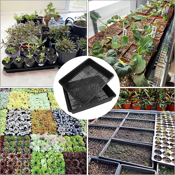 16 Pack Seed Starter Trays 15 x 12 inches Microgreens Growing Trays with Mesh Bottom for Germination, Hydroponic & Sprouting Plant Trays for Garden, Wheatgrass