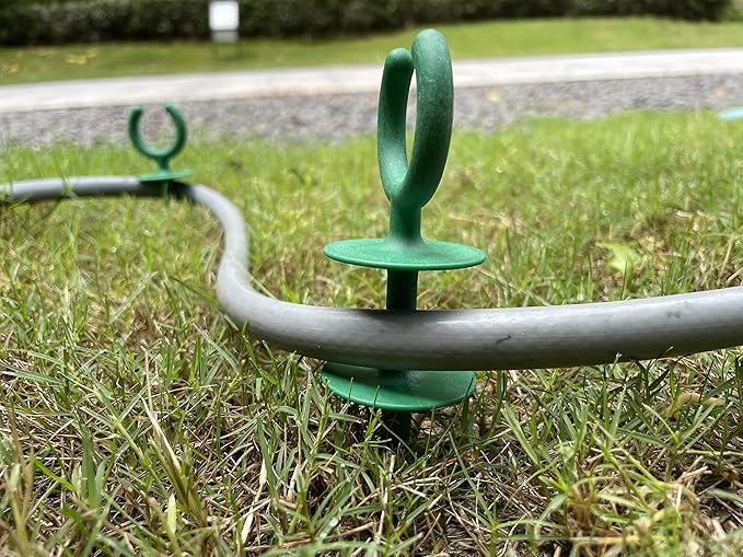 10 Pcs Green Garden Hose Guide Stakes | Holiday Lights Holder, High Toughness Plastic, Nails Tools, For Irrigation And Sprinkler, Protect Your Plants