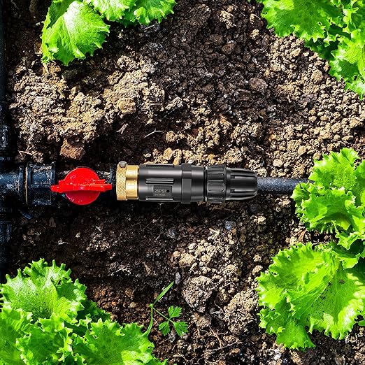 Feekoon 8 Set 25 Psi Drip Irrigation Faucet Adapter Kit 1/2'' Irrigation Tubing to 3/4'' Faucet Water Pressure Regulator Backflow Preventer with Filter, Drip System Parts