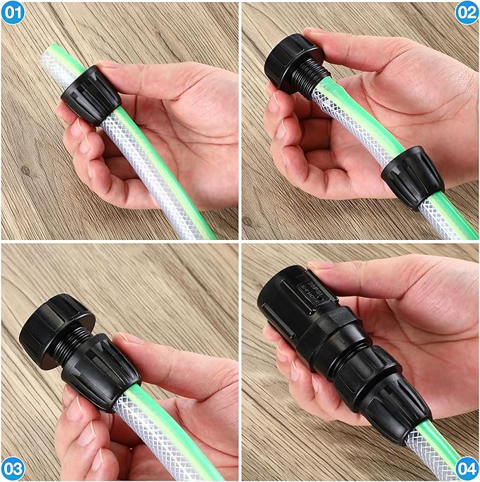 8 Pcs 25 PSI Drip Irrigation Pressure Regulator Faucet Adapter Kit, 4 Pcs 3/4" FHT x 3/4'' MHT Pressure Regulator, 4 Pcs 1/2 Inch Drip Irrigation Tubing Adapter for Drip Irrigation System