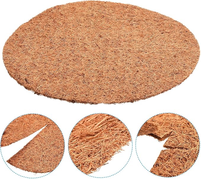 PATIKIL Coconut Fiber Mulch Ring Mat 12 Inch, 5 Pack Y Coco Coir Tree Protector Root Soil Cover for Indoor Outdoor Potted Plants