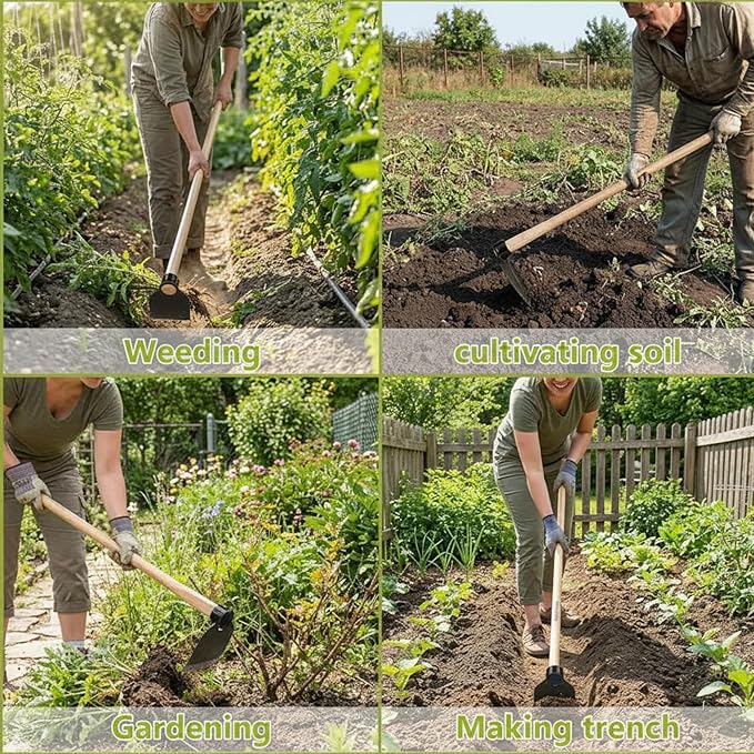 Hoe Head 1.6 lb, 4-1/2" Blade Width, 1-3/4" Diameter Hole, Grub Hoe Head Garden Steel Tool for Tough Soil, Garden Hacking, Landscaping, Farming or Yard Work, No Handle Included(Black,1 Pc)