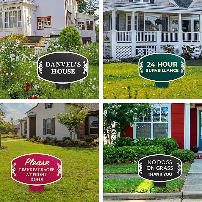 Custom Yard Signs, Custom No Trespassing Sign, Personalized No Tresspassing Yard Sign For Outdoor Use Round Sign, 12x15 Inches, Aluminum Composite Made in USA
