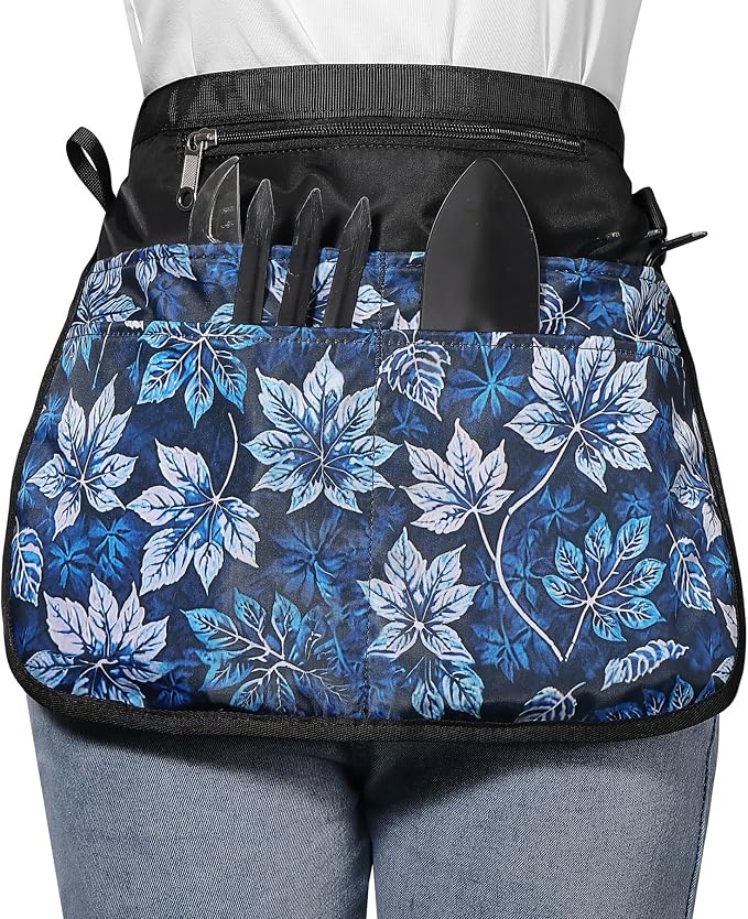 Bafelia Garden Apron for Women with 5 Pocket,Half Florist Apron Harvesting Apron