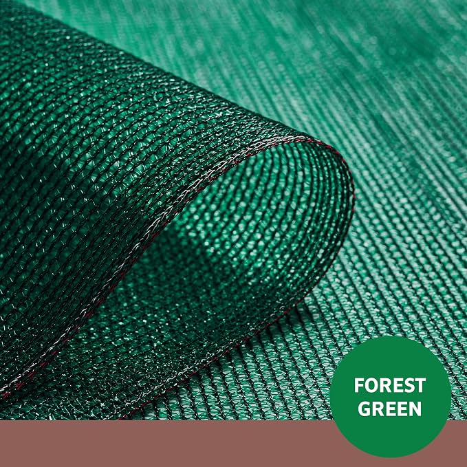 Coolaroo 50% UV Block Garden Shade Cloth for Plants - Tear-Resistant Breathable Shade Fabric for Greenhouses, Seedlings & Early Growth, 6ftx100ft Roll, Forest Green