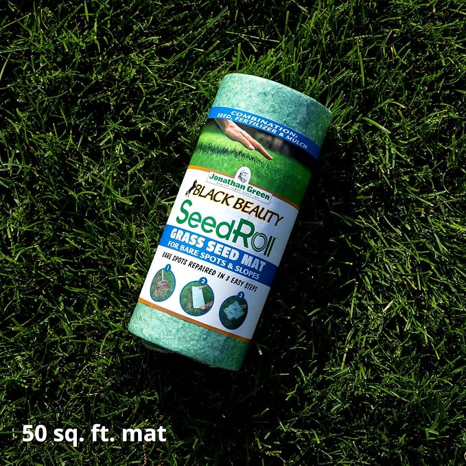 Jonathan Green (10410) Black Beauty SeedRoll Grass Seed Mat - Cool Season Lawn Seed, Fertilizer, & Mulch (50 Sq. Ft.)
