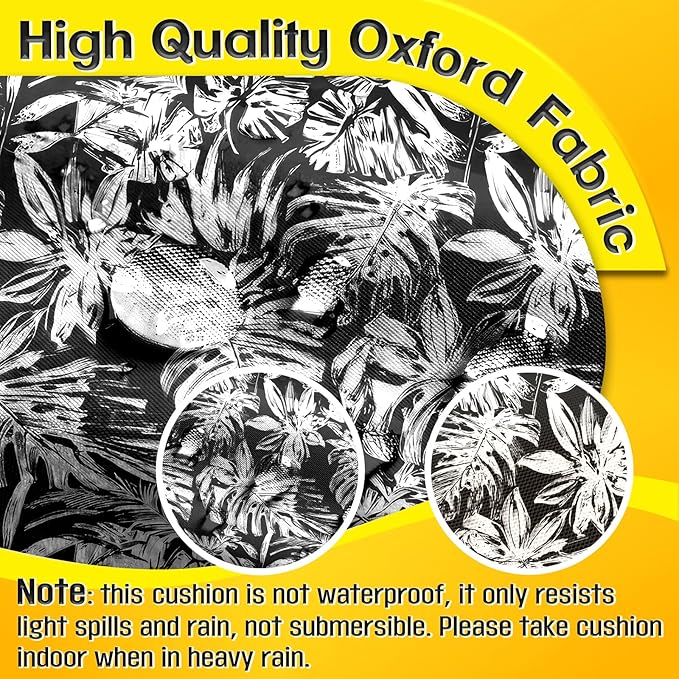 MAGIC ELEPHANT Egg Chair Cushion, Memory Foam Hanging Egg Chair Cushion Replacement, Indoor Outdoor Hammock Basket Swing Cushion with Headrest (Black Monstera)