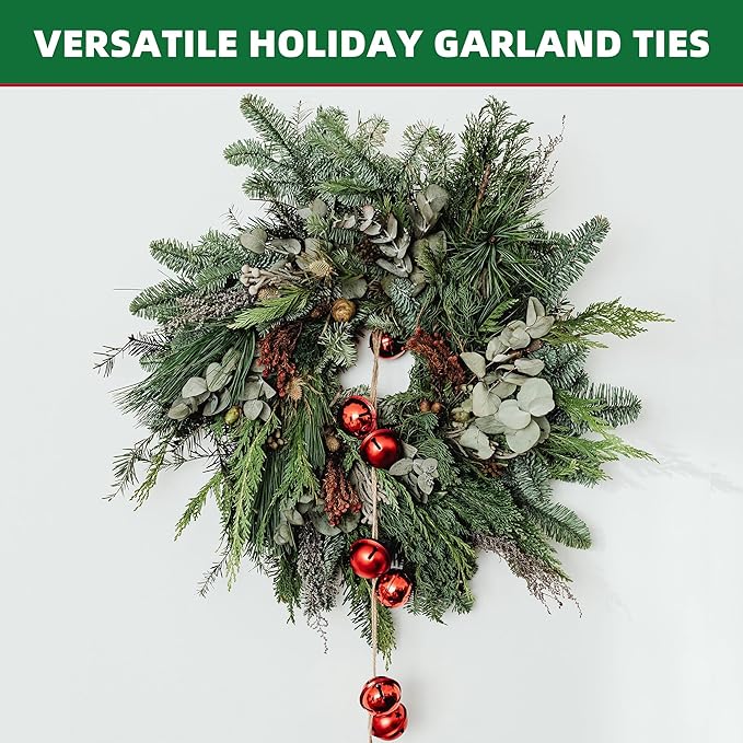 Garland Ties|Plant Ties|Adjustable Decoration Ties for Plant, Light, Stair, Banister, Tree &Wreaths|Durable &Easy to Use|50ft Roll Cut to Custom Length|Holiday Décor Hanger for DIY Decorating