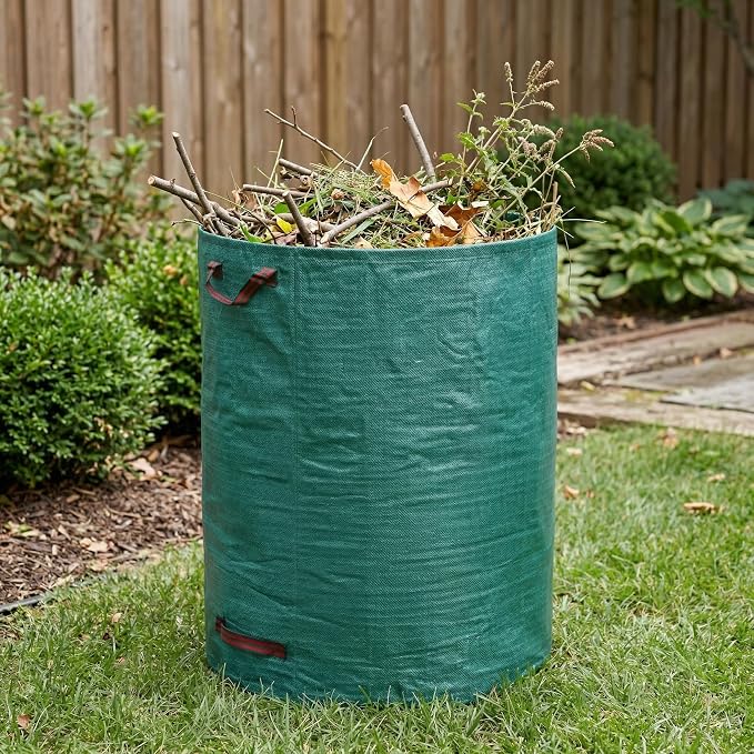Gardzen 3-Pack 80 Gallon Garden Bag - Reuseable Heavy Duty Gardening Bags, Lawn Pool Garden Leaf Waste Bag