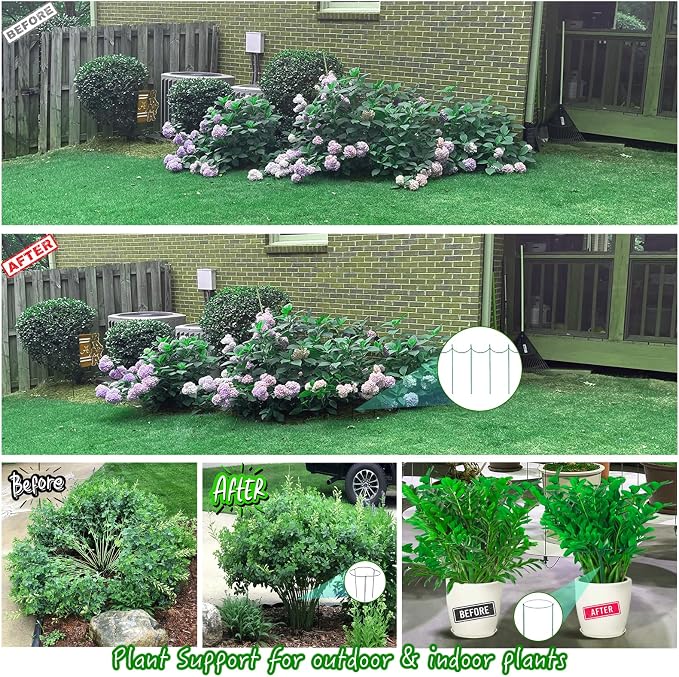 4 Pack Snake Plant Support Stakes, Peony Cages and Supports, Heavy-Duty Hoseplant Support, Hydrangea Support Cage, Aloe Plant Support Ring, Plant Support Stake for Indoor and Outdoor Potted Plants