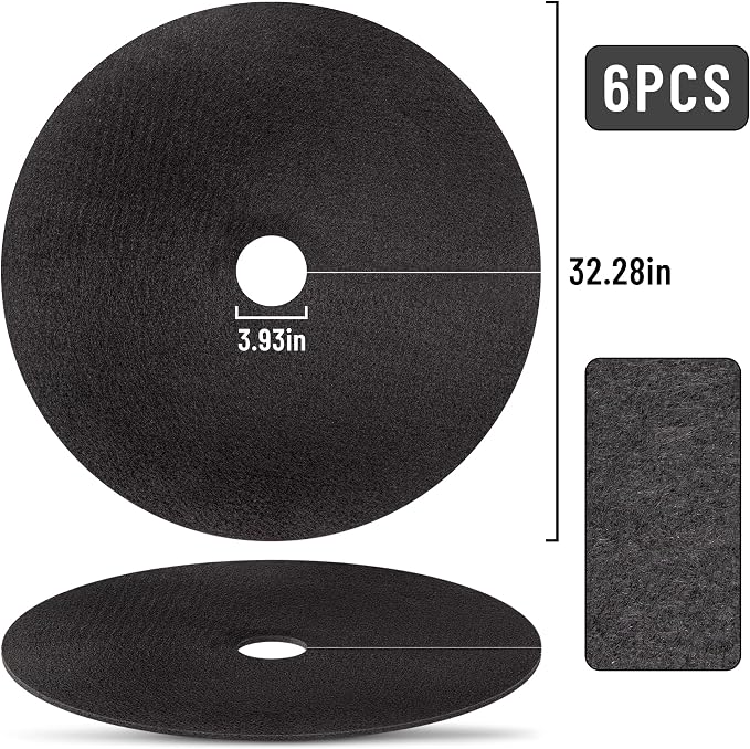 32.5 Inch Non-Woven Tree Mulch Ring,Reusable Tree Weed Barrier Mat,Degradable Tree Mulch Used to inhibit Weed Growth and Landscape Weed Control Plant Root Protection (6Pack)