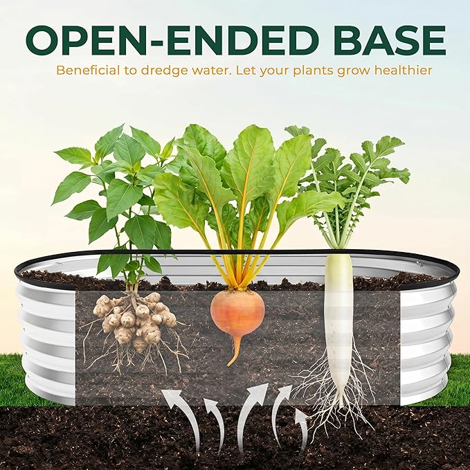 Utopia Home Galvanized Raised Garden Bed, 4x2x1 Ft Lightweight Planter Boxes Outdoor with Easy Assembly, Large Garden Bed for Vegetables, Fruits, Flowers, Silver, Pack of 2