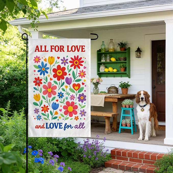 Floral Garden Flag for Pride Day | Summer Party Decorations - Double Sided Yard Decor for Spring | Pride Accessories Backdrop Banner for Garden Porch Patio Lawn Yard Outdoor Outside