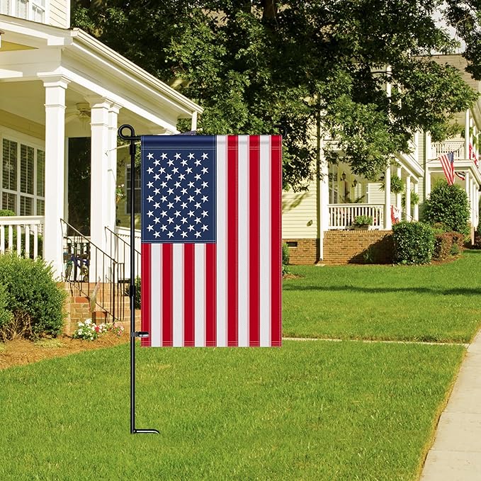 HOOSUN 4th of July Decorations,American Garden Flag for Garden Flag Stand,12x18 Inch Small American Flags for Outside With Embroidered Stars,Fourth of July Flags Patriotic Memorial Day Decorations