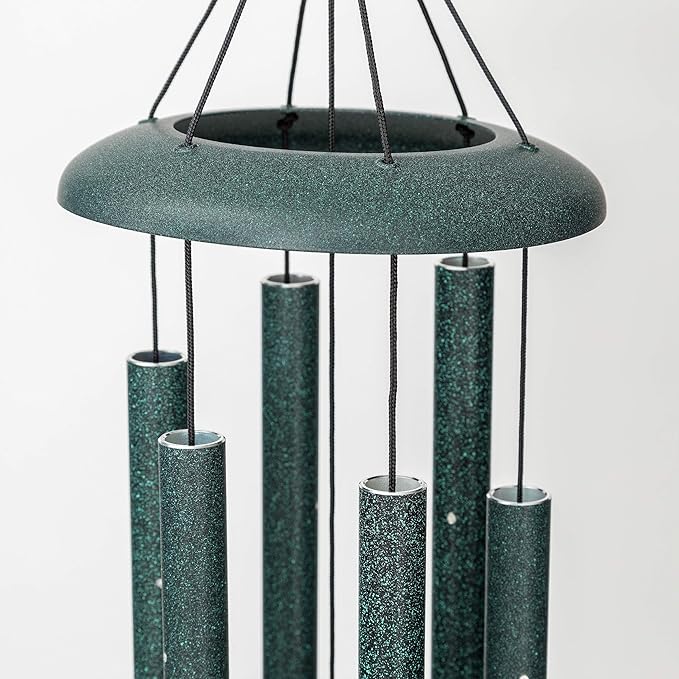 Corinthian Bells 27 Inch Green Wind Chimes for Outside, Outdoor Garden Wind Chime for Patio & Backyard Decor, Made in USA