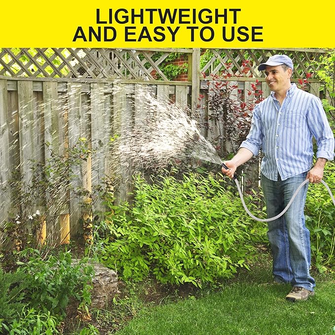 Metal Water Hose 5 ft - Stainless Steel Water Hose with Adjustable Nozzle, Lightweight, Tangle Free & Kink Free, Heavy Duty, High Pressure, Flexible, Dog Proof