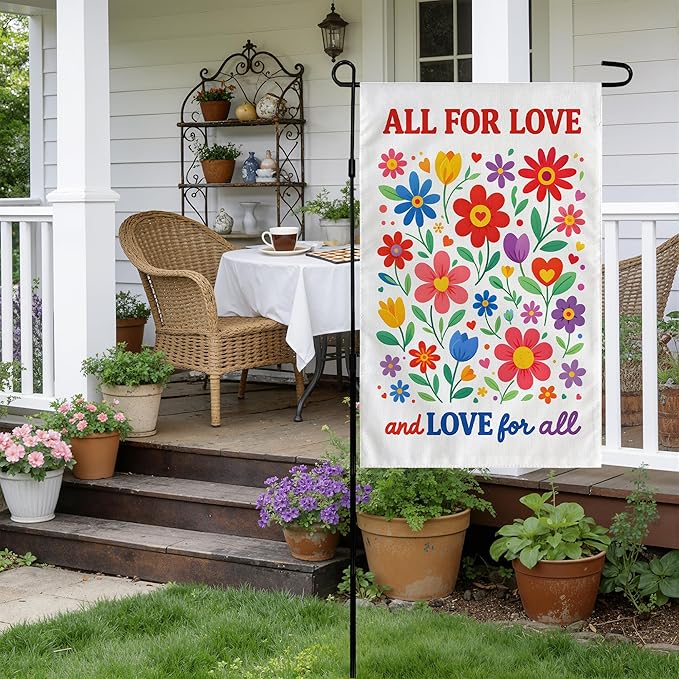Floral Garden Flag for Pride Day | Summer Party Decorations - Double Sided Yard Decor for Spring | Pride Accessories Backdrop Banner for Garden Porch Patio Lawn Yard Outdoor Outside