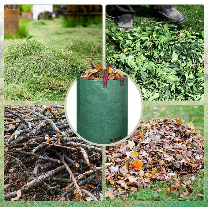Dntorx 72 Gallons Reusable Yard Waste Bags, 2 Packs Lawn and Leaf Bags With Reinforced Handles, Collapsible Garden bag For Leaves,Grass,Storm Debris,Construction Waste, Standable&Foldable