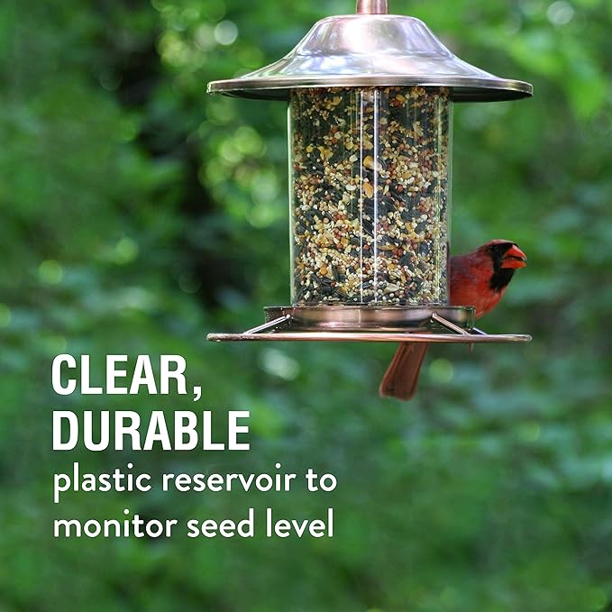 Perky-Pet 517282 Copper Panorama Bird Feeder 312C, 1 Tier