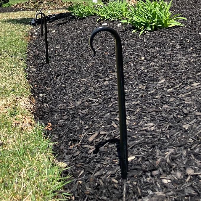 Boxwood & Mum Garden Hose Guide Stakes Heavy Duty – Solid Metal Powder Coated Rust Resistant Hose Guards for Flower Beds, Garden Borders, Landscaping – Amish Handmade Lancaster PA (Set of 4)