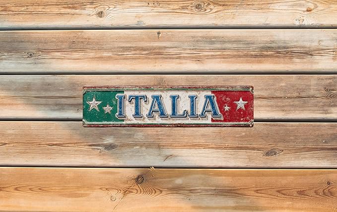 Vintage Tin Sign Retro Metal Italia Signs For Home Decor Stylish Wall Art Plaques Gift For Home Bathroom Kitchen And Gothic Wall Decor In Every Room 4x16 In