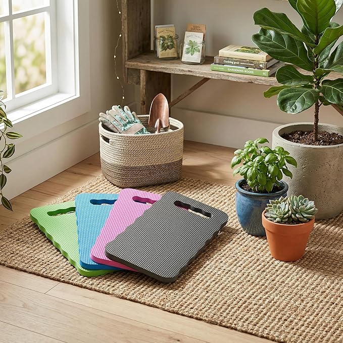 4Pcs Thick Foam Garden Kneeling Pad 16 x 7 Inches Waterproof Knee Pads for Gardening, Cushioning Kneeler Mat for Bathtub, Exercise, Yoga, Work, Cleaning Floors