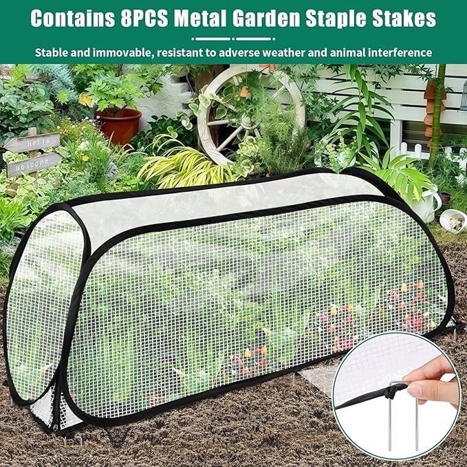 ANGAR 2PACK Garden Covers for Raised Beds, 45" X 22" X 16" Garden Row Plants Cover Accelerator, Freeze Protection Greenhouse Cover for Raised Garden Beds Protecting Seedlings Fruits Vegetable Rows