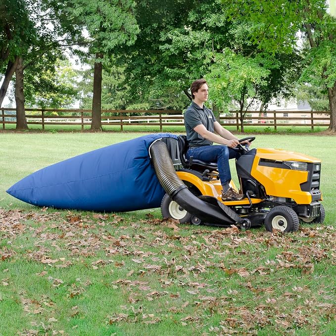 TerraKing Original Lawn Tractor Leaf Bag 54 cu ft Leaf Collection System, Compatible with Most Two-Bag Material Collection System; Blue