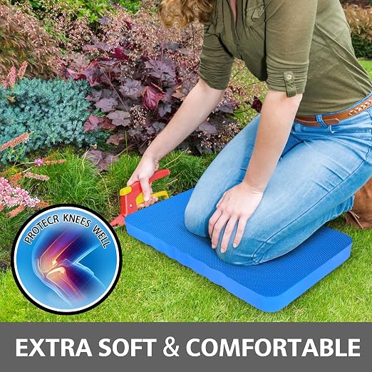 HOOPLE Extra Thick Kneeling Pad, Soft Foam Kneeling Cushion, Waterproof Gardening Knee Pads, Lightweight Knee Mat for Bathing, Workout Supplies, Exercise Yoga, Garden Work Gifts 17.5 x 11x 1 in, Blue