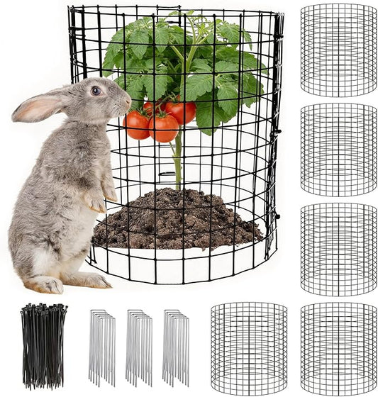 5 Pack Plant Protector from Animals, 12x12 Inches Wire Plant Protector, Plant Cages to Keep Rabbits Out
