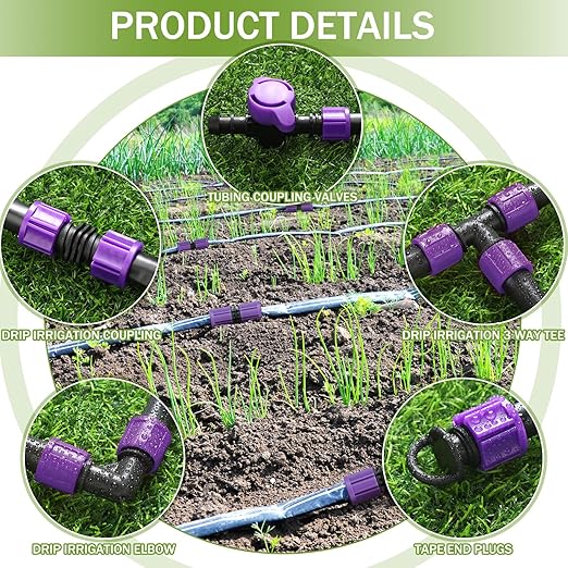 Tondiamo 1000' 5/8 Inch Drip Tape Irrigation Tubing Kit 16 Mil 6" Spacing Garden Hose Watering Tube Line Automatic Equipment for Garden Irrigation System Farms, Landscape, Lawn
