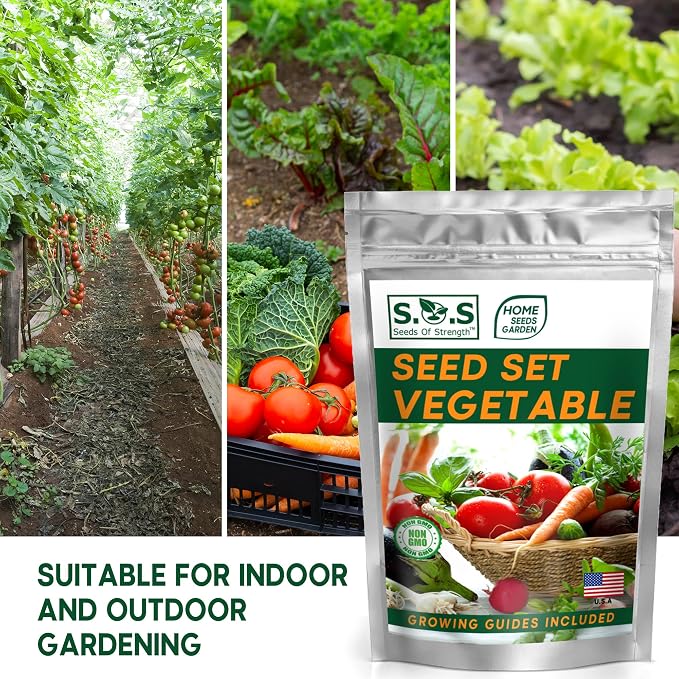 14,500+ Vegetable & Fruit Seeds - 33 Heirloom Varieties for a Bountiful Garden - Grow Tomatoes, Lettuce, Beans, More - Easy Garden Starter Kit - Planting Instructions