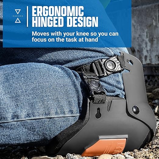 Sellstrom Ultra Flex KneePro Hybrid Professional Knee Pads for Men & Women with Built-in Gel Pack & Foam Cushioning & Heavy Duty Hard Outer Shell - Adjustable Straps with Quick-Clips & Ergonomic Metal Hinges - for Construction Work, Gardening, Roofing,...