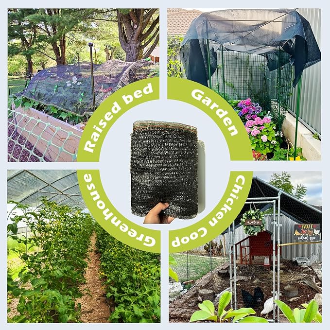 55% Shade Cloth for Garden, Sunblock Mesh UV Resistant Net for Vegetables Flowers Greenhouse Raised Bed, Plant Shade Cover from Sun, Black (6.5X6.5 FT)