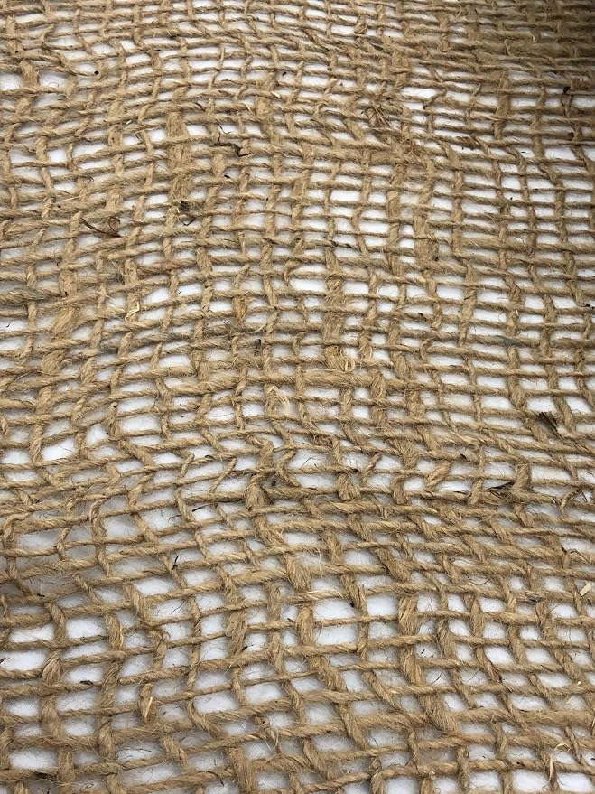 AK Trading CO. Jute Erosion Control, Soil Saver Mesh Blanket - 48" Wide x 75 Yard Roll (225 feet Long) - 900 Sq. Ft. Coverage