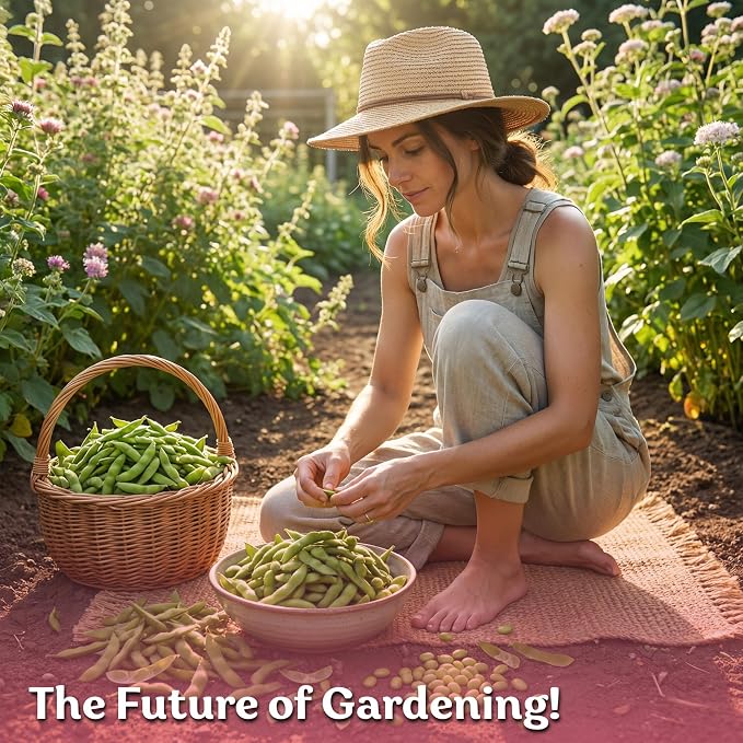 KVITER 40 Soy Bean Midori Giant Edamame Seeds (Glycine max) - Green Soybean, Soy Beans Non GMO Variety, Sweet Nutty Flavor - Heirloom Vegetable Seeds for Planting Outdoors in Home Garden