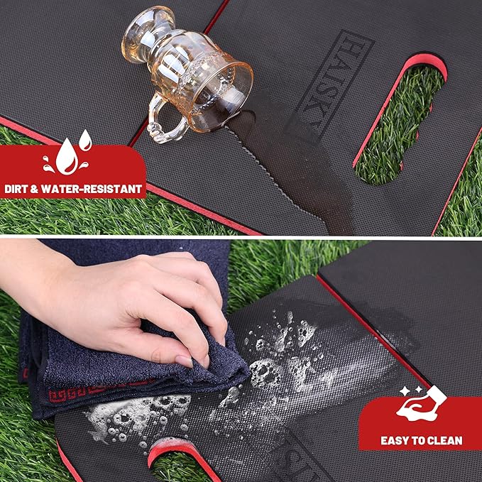 Foldable Kneeling Pad for Gardening & Mechanic Work, Waterproof Extra Thick High Density EVA Foam Knee Mat for Bathing Baby, Exercise,Portable Cushion with Handle, 20.4" x 11.8"(Red & Black)