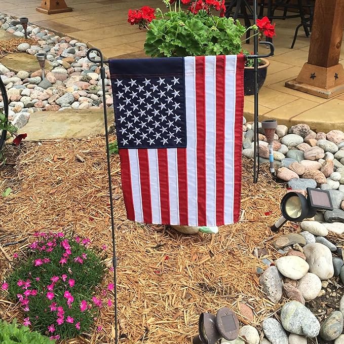 American Garden Flag 12x18 Inch Embroidered Star and Stripe USA Garden Flag for Outside Double Sided Small American Yard Flags