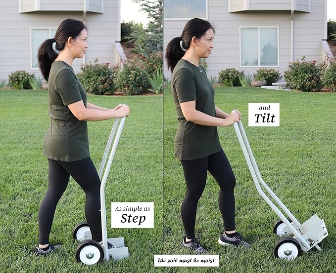 Step 'N Tilt Core Lawn Aerator Version 4 Kit (4.5 Inch Extra Long Coring Tines with Soil Core Container)