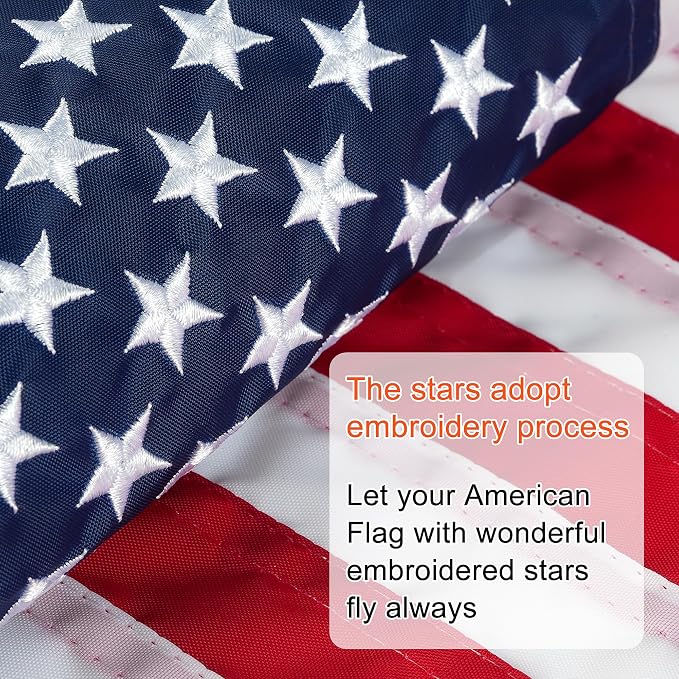 HOOSUN 4th of July Decorations,American Garden Flag for Garden Flag Stand,12x18 Inch Small American Flags for Outside With Embroidered Stars,Fourth of July Flags Patriotic Memorial Day Decorations
